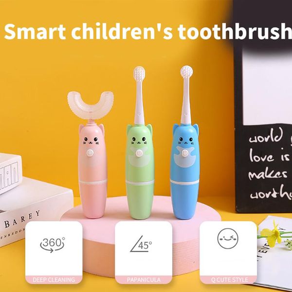 smart electric toothbrush battery powered kids u shape vibration silicone waterproof children teeth brush+2 replaceable heads 500mah
smart electric toothbrush battery powered kids u shape vibration silicone waterproof children teeth brush+2 replaceable heads 500mah