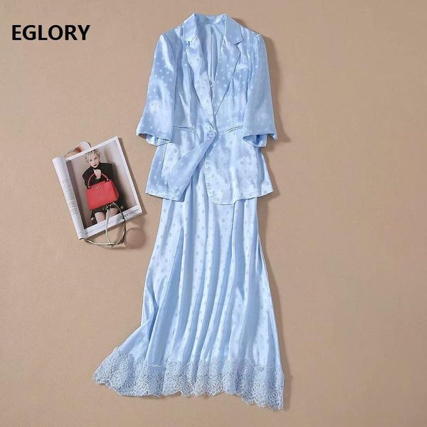 women's set 2021 summer blazer suits women single button coat+polka dot patterns long strap dress sets 2pc two piece, White
women's set 2021 summer blazer suits women single button coat+polka dot patterns long strap dress sets 2pc two piece, White