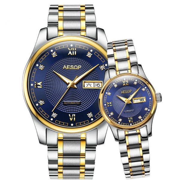 wristwatches aesop luxury japan automatic mechanical lovers wrist watches men women steel date saat hombre couple watch clock, Slivery;brown
wristwatches aesop luxury japan automatic mechanical lovers wrist watches men women steel date saat hombre couple watch clock, Slivery;brown