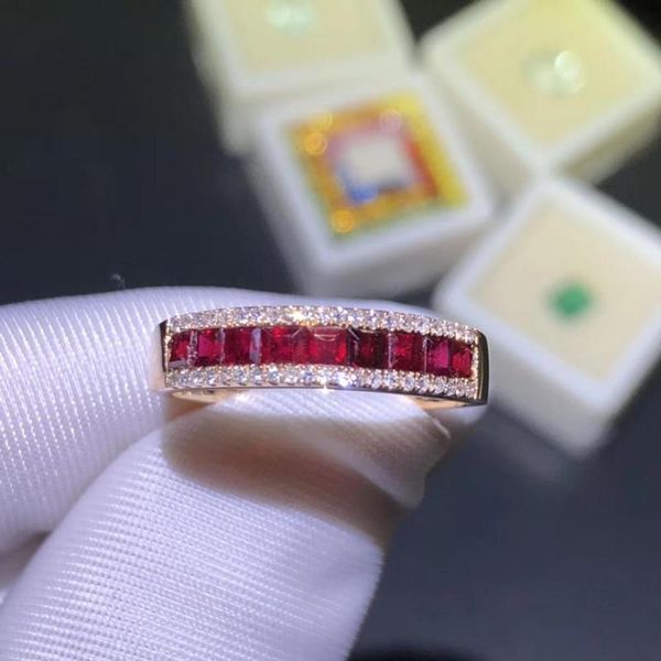 cluster rings wedding ring real 18k gold natural and ruby, Golden;silver
cluster rings wedding ring real 18k gold natural and ruby, Golden;silver