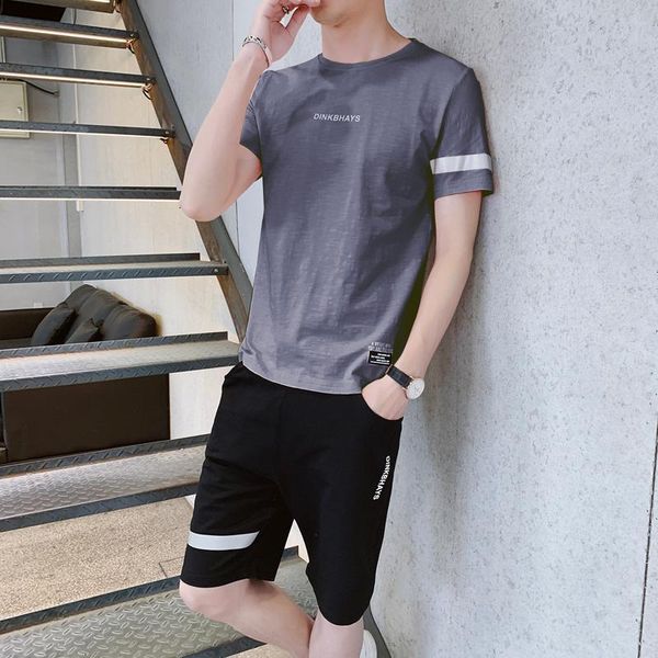 men's tracksuits 2021 spring and summer fashion casual short-sleeved suit quick-drying t-shirt + sports shorts two-piece men, Gray
men's tracksuits 2021 spring and summer fashion casual short-sleeved suit quick-drying t-shirt + sports shorts two-piece men, Gray
