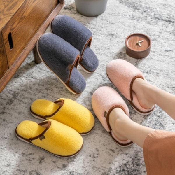 pure color plush couple cotton slippers home household indoor non-slip baotou warm female, Black
pure color plush couple cotton slippers home household indoor non-slip baotou warm female, Black