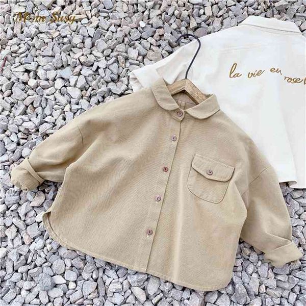 fashion baby girl boy shirt cotton infant toddler child blouse thick loose outwear spring autumn casual clothes 1-7y 210713, White;black
fashion baby girl boy shirt cotton infant toddler child blouse thick loose outwear spring autumn casual clothes 1-7y 210713, White;black