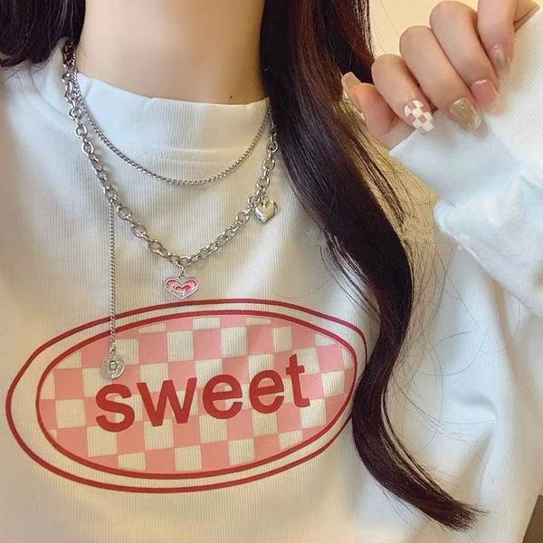 chains harajuku goth metal pink love heart pendant chain neck necklace for women egirl y2k party jewelry accessories christmas gift, Silver
chains harajuku goth metal pink love heart pendant chain neck necklace for women egirl y2k party jewelry accessories christmas gift, Silver
