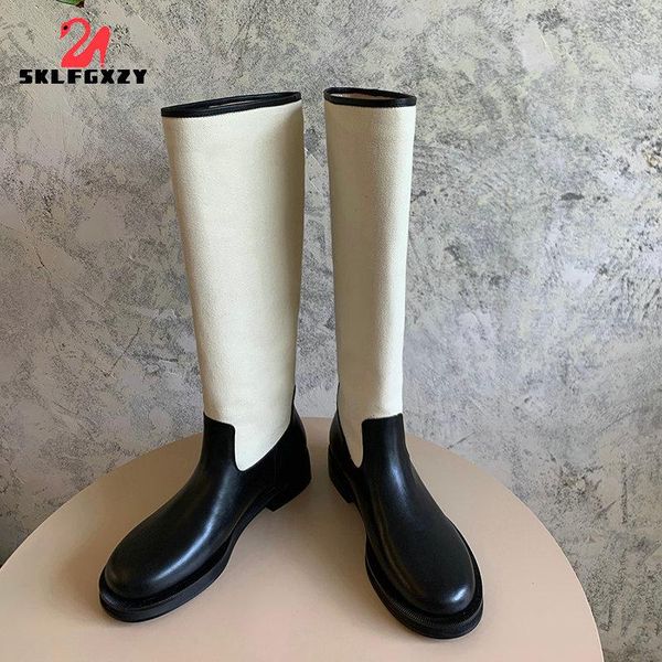 boots winter women outdoor riding knee-high natural genuine leather cowhide + denim fashion mixed colors shoes, Black
boots winter women outdoor riding knee-high natural genuine leather cowhide + denim fashion mixed colors shoes, Black