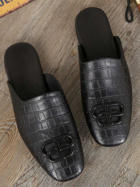 big size 4546 slippers men's leather fashion summer new crocodile muller shoes men's fashion zlh, Black
big size 4546 slippers men's leather fashion summer new crocodile muller shoes men's fashion zlh, Black