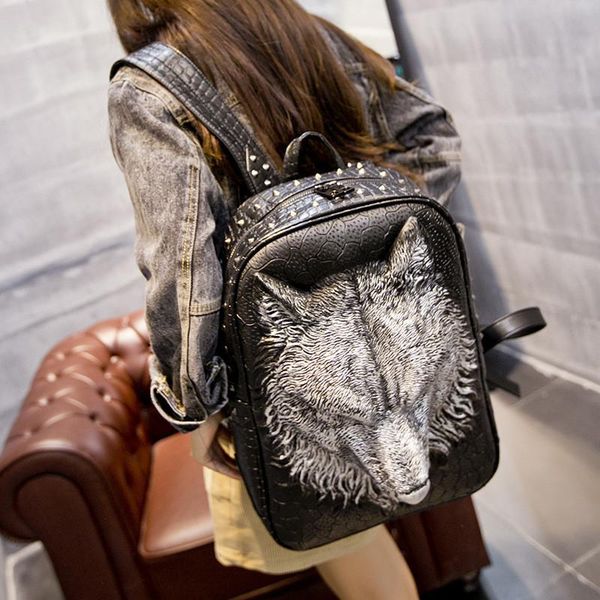 backpack black embossed men's nackpack animal wolf head outdoor waterproof tide cool travel computer bag
backpack black embossed men's nackpack animal wolf head outdoor waterproof tide cool travel computer bag