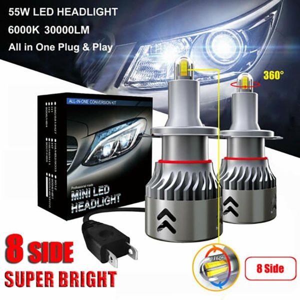 car headlights led light 8 sides 2x 55w 30000lm h7 canbus lamps kit bright white 6000k
car headlights led light 8 sides 2x 55w 30000lm h7 canbus lamps kit bright white 6000k