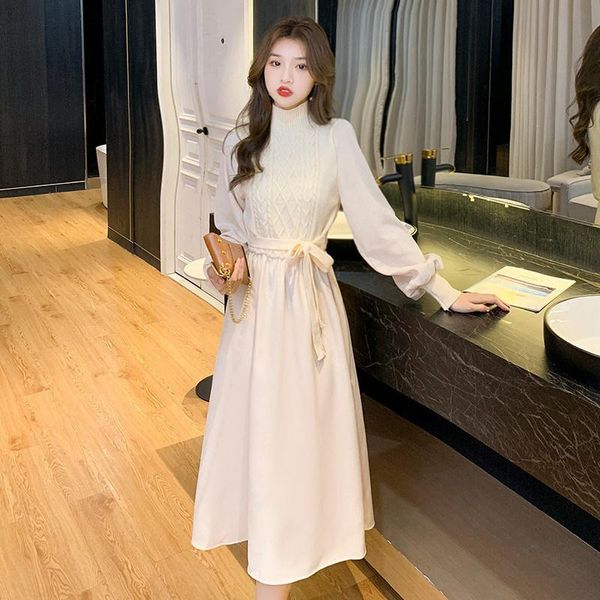 casual dresses autumn and winter sweet slimming knitted stitching fake two-piece long-sleeved dress temperament mid-length bottoming skirt, Black;gray
casual dresses autumn and winter sweet slimming knitted stitching fake two-piece long-sleeved dress temperament mid-length bottoming skirt, Black;gray
