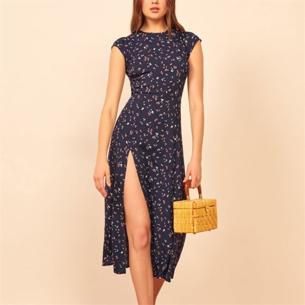 summer boho women's dress midi casual flower print round neck short sleeve slim elegant party split vestidos 210430, Black;gray
summer boho women's dress midi casual flower print round neck short sleeve slim elegant party split vestidos 210430, Black;gray