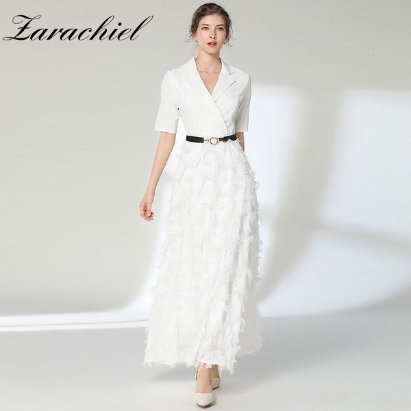 dresses spring summer patchwork tassels feather maxi women's short sleeve notched collar blazar party long with belt, Black;gray
dresses spring summer patchwork tassels feather maxi women's short sleeve notched collar blazar party long with belt, Black;gray