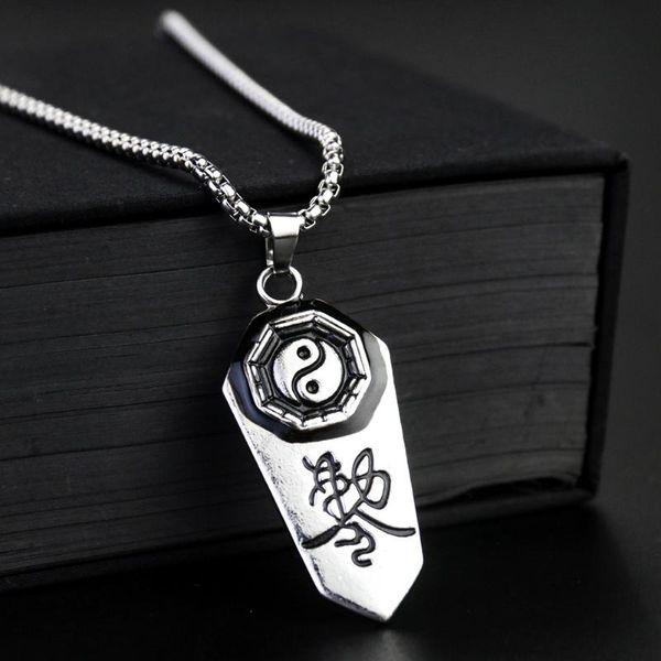 pendant necklaces hip-hop chinese taoism exorcism amulet necklace diagram of the universe ba gua lucky punk chain retro man jewelry gift, Silver
pendant necklaces hip-hop chinese taoism exorcism amulet necklace diagram of the universe ba gua lucky punk chain retro man jewelry gift, Silver