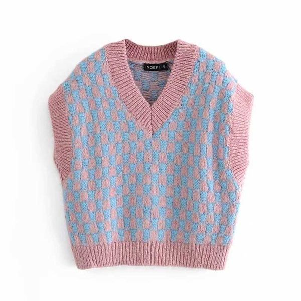 spring autumn knit sweater vest women's v-neck sleeveless pullover casual plaid oversized knitted female 210607, Black;white
spring autumn knit sweater vest women's v-neck sleeveless pullover casual plaid oversized knitted female 210607, Black;white