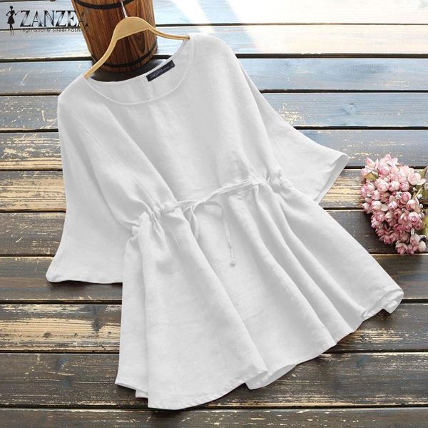 women's blouses & shirts zanzea vintage summer cotton blouse elegant women short sleeve solid casual blusas loose shirt tunic chemise, White
women's blouses & shirts zanzea vintage summer cotton blouse elegant women short sleeve solid casual blusas loose shirt tunic chemise, White