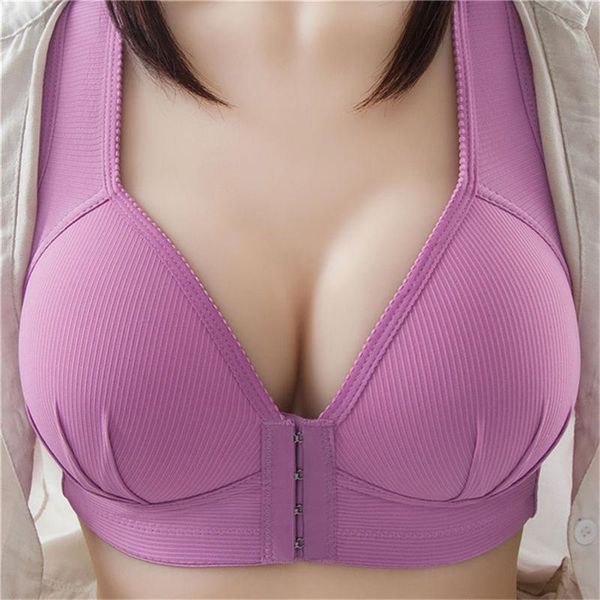 bras push up bra front closure solid color brassiere wireless bralette breast seamless for women, Red;black
bras push up bra front closure solid color brassiere wireless bralette breast seamless for women, Red;black