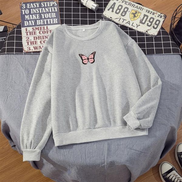 women's hoodies & sweatshirts butterfly print crewneck women sweatshirt long-sleeved loose short pullovers casual streetwear aesthetic, Black
women's hoodies & sweatshirts butterfly print crewneck women sweatshirt long-sleeved loose short pullovers casual streetwear aesthetic, Black