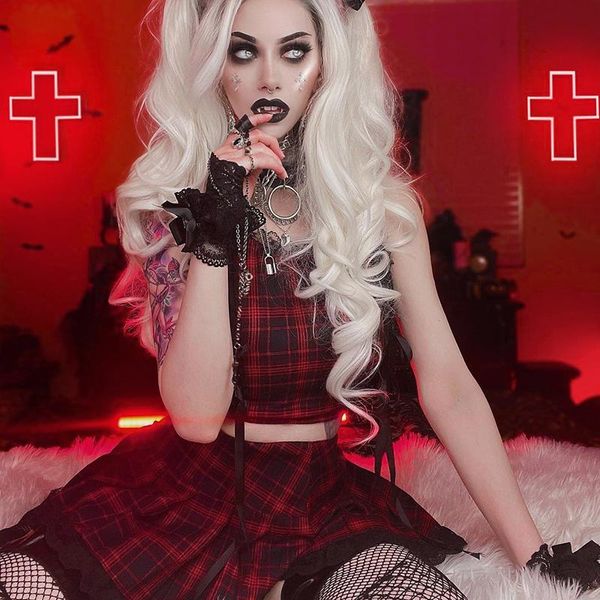women's tanks & camis gothic summer bodycon crop woman punk mall goth dark academia lace trim plaid print y2k egirl emo alt clothes, White
women's tanks & camis gothic summer bodycon crop woman punk mall goth dark academia lace trim plaid print y2k egirl emo alt clothes, White