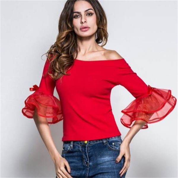 Women's Blouses & Shirts Off Shoulder Knitted Ladies Top Patchwork Organza Woman Summer Long Sleeve Cotton Shirt Slim Blusa AE170 ZNWX, White
Women's Blouses & Shirts Off Shoulder Knitted Ladies Top Patchwork Organza Woman Summer Long Sleeve Cotton Shirt Slim Blusa AE170 ZNWX, White