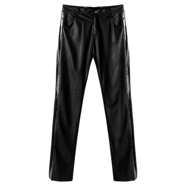 women's panties men black long pants fashion wet look faux leather patchwork legging clubwear motorcycle mid waist trousers with pocket, Black;pink
women's panties men black long pants fashion wet look faux leather patchwork legging clubwear motorcycle mid waist trousers with pocket, Black;pink