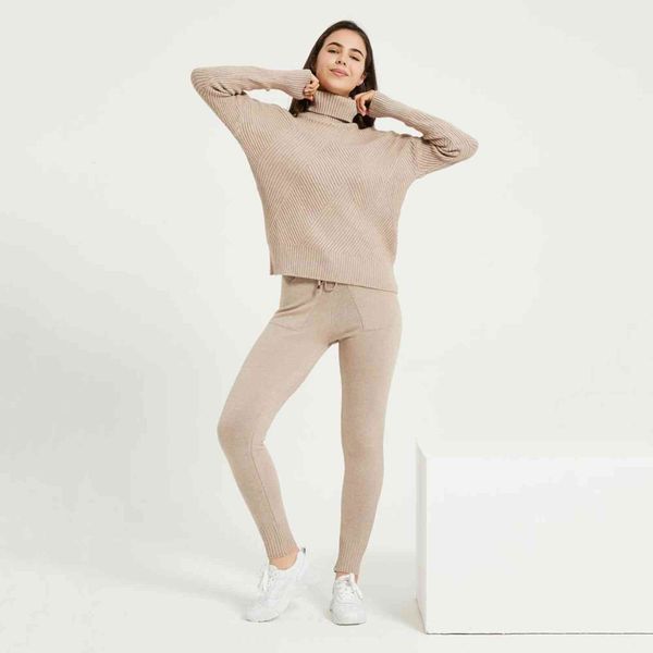 women's two piece pants conjunto de camisola feminina wixra, blusa gola alta longa com elástico, pulôveres + calças cordão, 2 peças, fa, White
women's two piece pants conjunto de camisola feminina wixra, blusa gola alta longa com elástico, pulôveres + calças cordão, 2 peças, fa, White