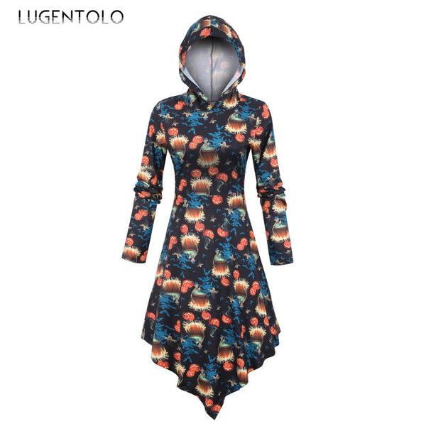 casual dresses lugentolo autumn women dress hooded long sleeve halloween floral printed slim-fit female, Black;gray
casual dresses lugentolo autumn women dress hooded long sleeve halloween floral printed slim-fit female, Black;gray