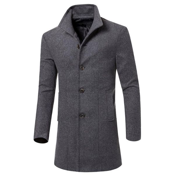 men's wool & blends ackland autumn winter coat korean fashion medium long trench woolen windbreaker solid color jackets, Black
men's wool & blends ackland autumn winter coat korean fashion medium long trench woolen windbreaker solid color jackets, Black