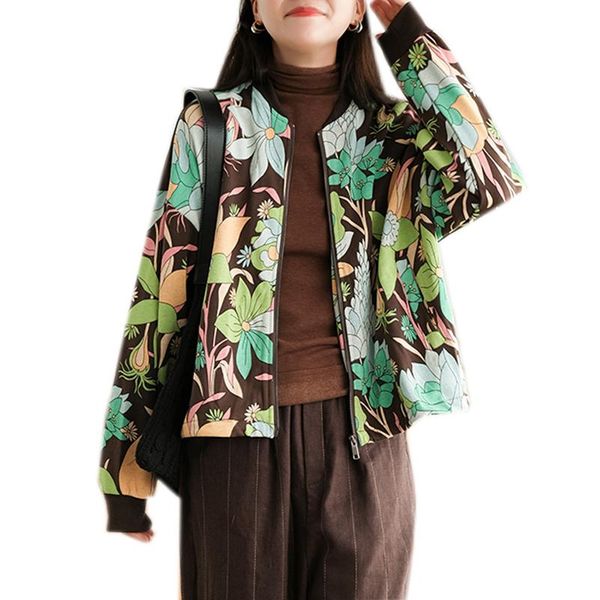 women's jackets bomber jacket print outwear for spring autumn retro vintage casual loose big women female clothing a09231211, Black;brown
women's jackets bomber jacket print outwear for spring autumn retro vintage casual loose big women female clothing a09231211, Black;brown