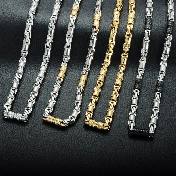 chains men women 316l stainless steel geometric byzantine link chain necklace 6mm punk rock silver color gold plated bike biker jewelry
chains men women 316l stainless steel geometric byzantine link chain necklace 6mm punk rock silver color gold plated bike biker jewelry