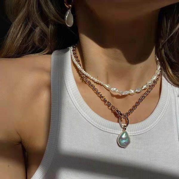 pendant necklaces retro natural freshwater baroque pearl gold silver color clavicle clip copper chain for women girl party travel jewelry
pendant necklaces retro natural freshwater baroque pearl gold silver color clavicle clip copper chain for women girl party travel jewelry