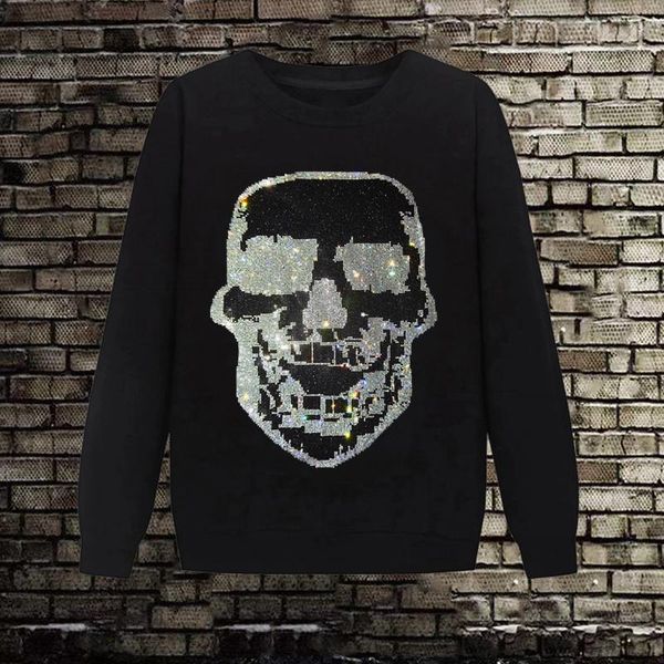men's hoodies & sweatshirts european autumn and winter chic round neck hoodie famous diamond skull youth street rock sportswear, Black
men's hoodies & sweatshirts european autumn and winter chic round neck hoodie famous diamond skull youth street rock sportswear, Black