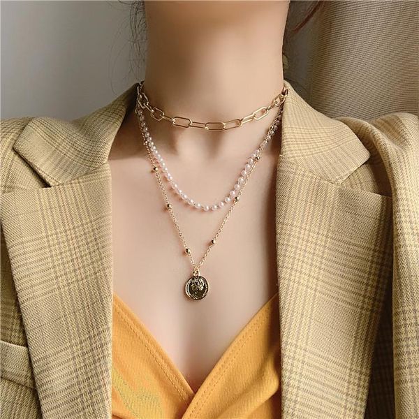 pendant necklaces cool vintage carved coin necklace for women round multilayer choker collares nightclub jewelry, Silver
pendant necklaces cool vintage carved coin necklace for women round multilayer choker collares nightclub jewelry, Silver