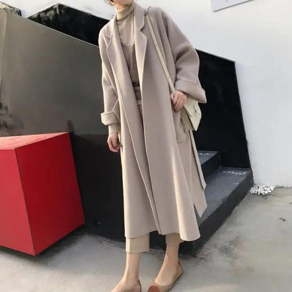 women's wool & blends 2021 winter women blend korean brand coats elegant vintage woolen black long overcoat thick camel oversiz
women's wool & blends 2021 winter women blend korean brand coats elegant vintage woolen black long overcoat thick camel oversiz