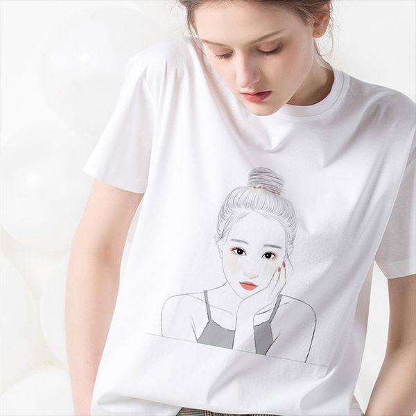 hand drawn pretty girl printed men t shirt and womens women casual short sleeve o neck white thin section, White;black
hand drawn pretty girl printed men t shirt and womens women casual short sleeve o neck white thin section, White;black