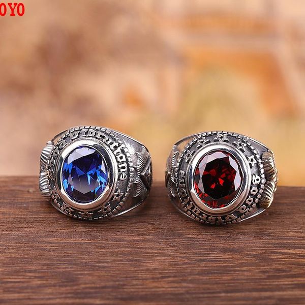cluster rings 100%925 silver blue and red zircon men ring vintage stone punk rock gold sheep head thai handmade women sterling je, Golden;silver
cluster rings 100%925 silver blue and red zircon men ring vintage stone punk rock gold sheep head thai handmade women sterling je, Golden;silver