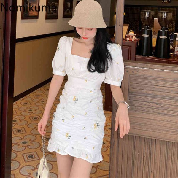 nomikuma robe flower embroidery short sleeve dress women summer slim waist square collar mini dresses vestidos mujer 210514, Black;gray
nomikuma robe flower embroidery short sleeve dress women summer slim waist square collar mini dresses vestidos mujer 210514, Black;gray