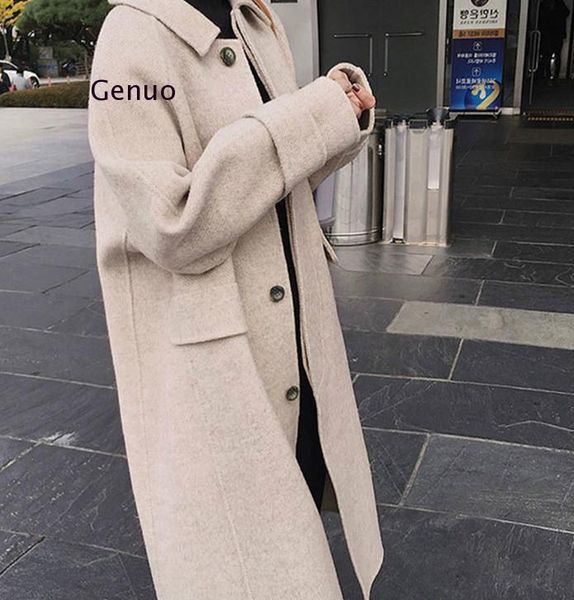 women's wool & blends 2021 fall winter fashion women office lady pink beige padded woolen coat womens female loose elegant, Black
women's wool & blends 2021 fall winter fashion women office lady pink beige padded woolen coat womens female loose elegant, Black