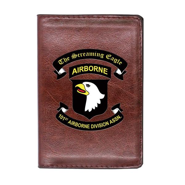 card holders vintage 101st airborne division (air assault) passport cover classic leather men women id travel holder wallet, Brown;gray
card holders vintage 101st airborne division (air assault) passport cover classic leather men women id travel holder wallet, Brown;gray