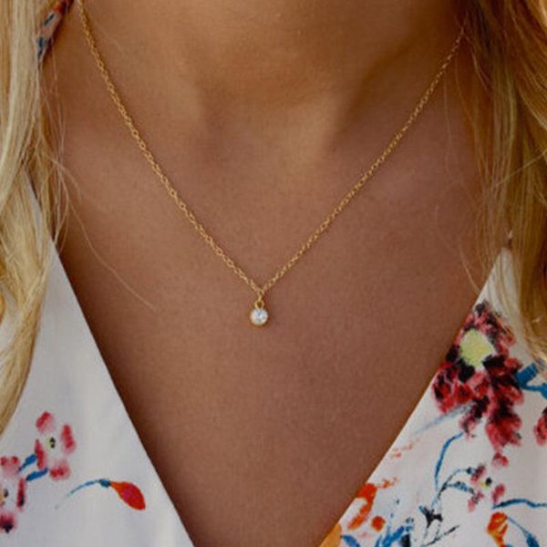 chains simple zircon pendant necklace gold color fashion women gift for friend minimalist link chain neck jewelry wholesale, Silver
chains simple zircon pendant necklace gold color fashion women gift for friend minimalist link chain neck jewelry wholesale, Silver