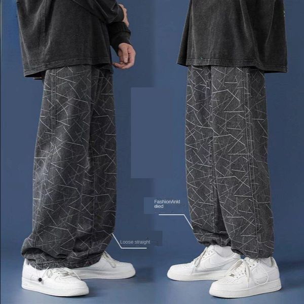 men's pants wide leg drawstring leggings trousers japanese streetwear loose straight, Black
men's pants wide leg drawstring leggings trousers japanese streetwear loose straight, Black