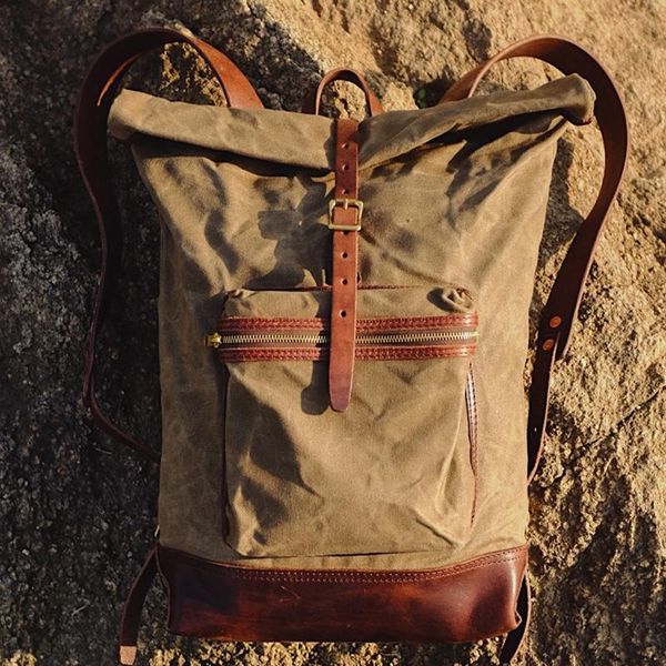 backpack large capacity vintage mochila waxed canvas waterproof for men mountaineering rucksack
backpack large capacity vintage mochila waxed canvas waterproof for men mountaineering rucksack