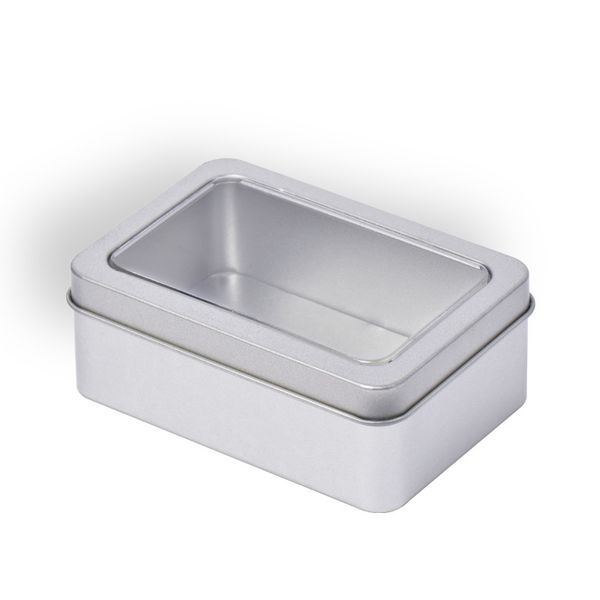 silver metal tin sundries packaing box with window cover tea candy coins organzier holder biscuit container
silver metal tin sundries packaing box with window cover tea candy coins organzier holder biscuit container