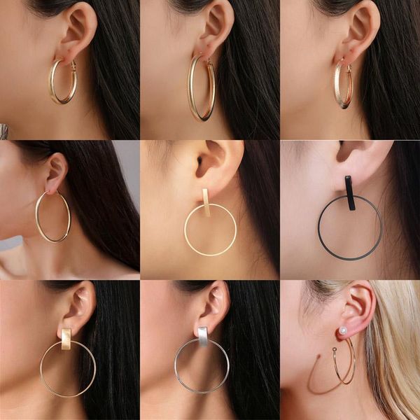 hoop & huggie vagzeb 2021 gold color earrings for women multiple trendy round geometric statement fashion party jewelry gift, Golden;silver
hoop & huggie vagzeb 2021 gold color earrings for women multiple trendy round geometric statement fashion party jewelry gift, Golden;silver