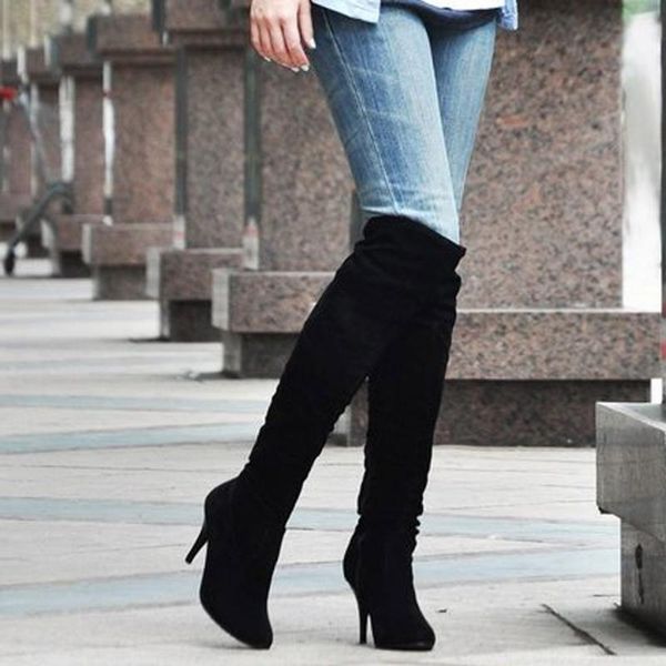 boots 2021 women boot suede increase thin high heel over knee fashion snow long warm winter shoes, Black
boots 2021 women boot suede increase thin high heel over knee fashion snow long warm winter shoes, Black