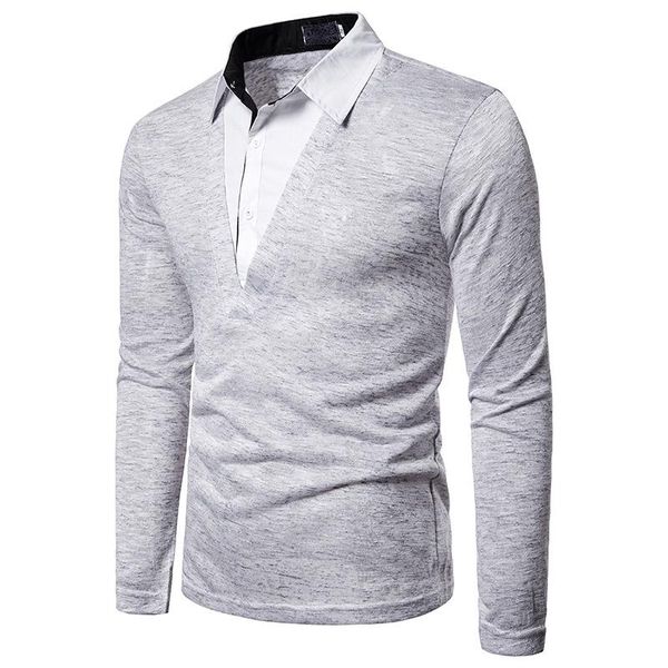 men's polos fake two-piece color contrast casual design lapel business loose large solid wear, White;black
men's polos fake two-piece color contrast casual design lapel business loose large solid wear, White;black