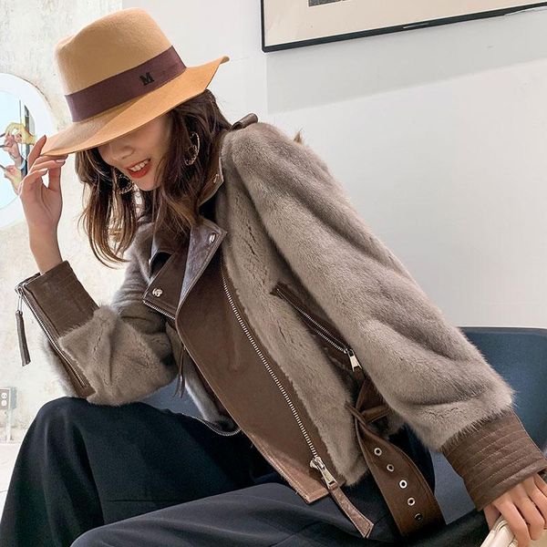 women's fur & faux 2021 fashion winter jacket women belt genuine leather coat natural real mink thick warm outerwear streetwear locomot, Black
women's fur & faux 2021 fashion winter jacket women belt genuine leather coat natural real mink thick warm outerwear streetwear locomot, Black
