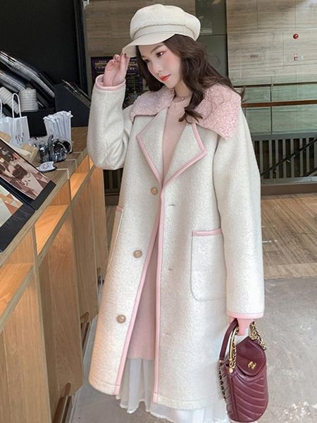 women's wool & blends small fragrance wind lamb plush coat long section woolen 2021 autumn and winter loose, Black
women's wool & blends small fragrance wind lamb plush coat long section woolen 2021 autumn and winter loose, Black