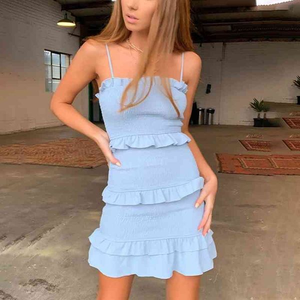 casual dresses woman spaghetti strap sleeveless solid color cascading ruffle summer mini party female vestidos 9535, Black;gray
casual dresses woman spaghetti strap sleeveless solid color cascading ruffle summer mini party female vestidos 9535, Black;gray