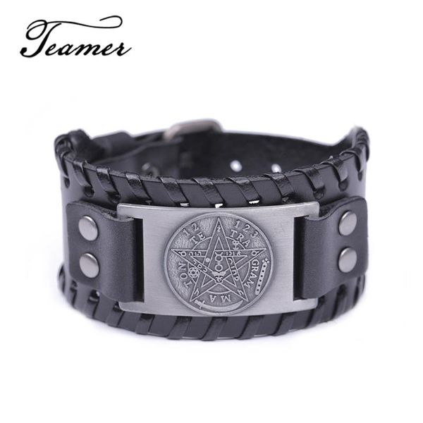 charm bracelets teamer brand easy buckle wide jewelry pentagram rune amulet grandeur aristocrac symbol zodiac bracelet for man g, Golden;silver
charm bracelets teamer brand easy buckle wide jewelry pentagram rune amulet grandeur aristocrac symbol zodiac bracelet for man g, Golden;silver
