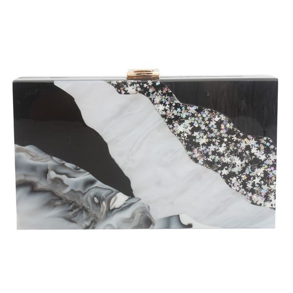fashion evening bag acrylic hand dress dinner women's small square black and white splicing high-end banquet
fashion evening bag acrylic hand dress dinner women's small square black and white splicing high-end banquet