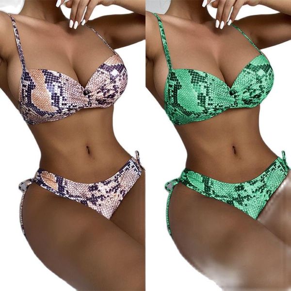 women's swimwear 2021 women snake print bikini set with underwire swimsuit biquini, White;black
women's swimwear 2021 women snake print bikini set with underwire swimsuit biquini, White;black